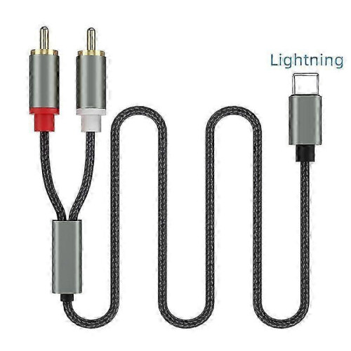 Lightning to RCA Audio Cable: 1m Y Splitter Adapter for iOS Devices and DJ Controllers 2