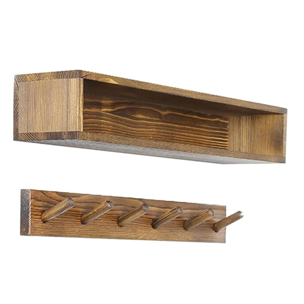 Wall-Mounted Storage Rack Wooden Coat Rack Country Style Entryway Shelf for Sunglasses and Keys 40x15 cm-image-OPC-PKB6PR7-NEW