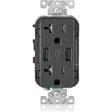 T5832-B Type-A USB in-Wall Charger with 20A Tamper-Resistant Outlet, USB Charger