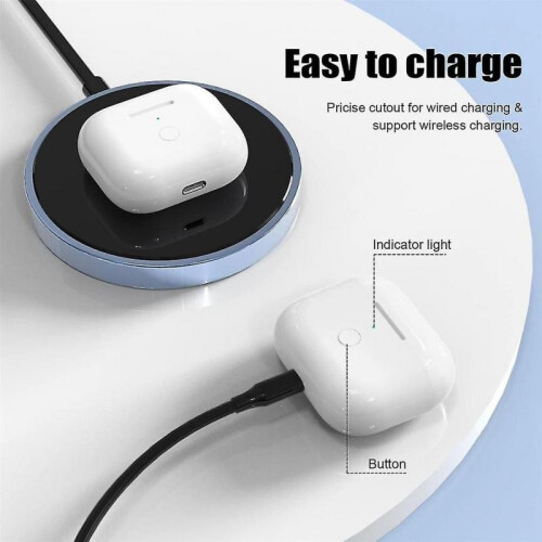 Earphone Charger Case for 3 Charging Case 450mah Wireless Charging Case Bluetooth Sync Quick-pairing Button 1