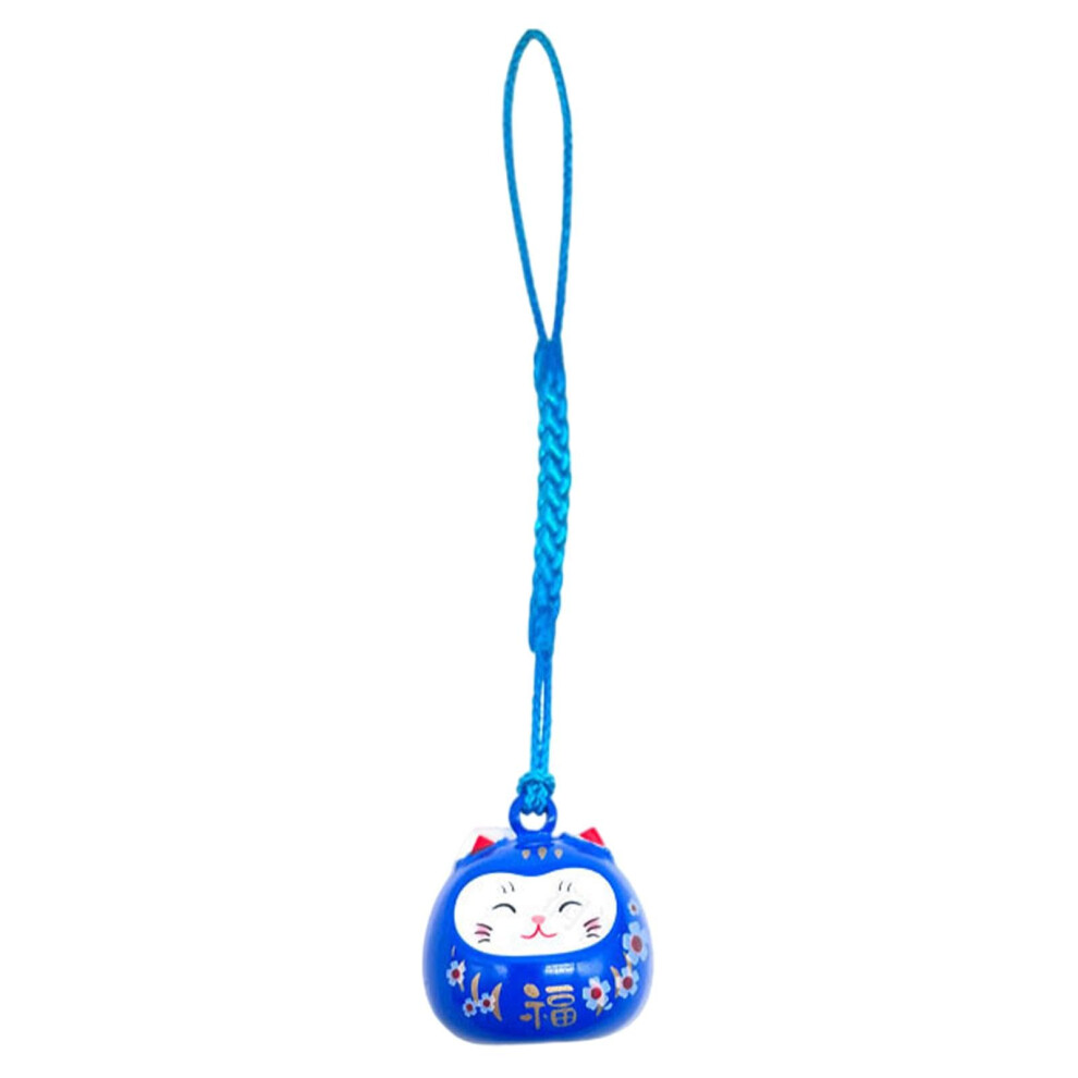 Lucky Cat Keychain Bell - Cute Kitten Pendant | Decorative Charm For Cell Phone, Symbol Of Good Luck And Wealth Blue 6038364068149