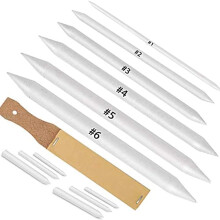 12 PCS Blending Stumps and Tortillions Paper Art Blenders with Sandpaper Pencil Sharpener for Student Artists
