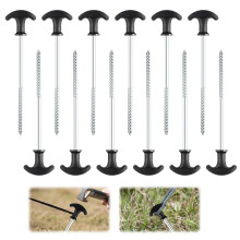 12Pcs Heavy Duty Metal Tent Pegs 20cm Galvanized for Hard Ground Camping Awnings Gazebo and Storm Stability