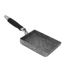 Medical Stone Frying Pan Non-Stick Rectangular Omelette Pan 28cm Induction Safe Easy Flip Design with Nonstick Lid