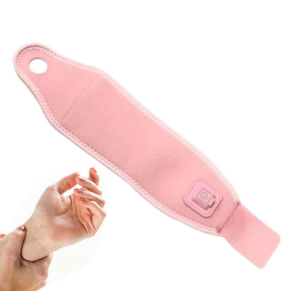 Pink Hand Heating Pad For Wrist Support - Usb Heated Brace With Three-Speed Temperature Control, Moxibustion Hot Compress, Color
