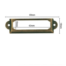 50 Packmetal Furniture Label Holderss-60 X 17mmbronze