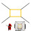 Baseball Strike Zone Launch Target with 4 Adjustable Straps for Professional Pitching and Batting Nets - Yellow 1