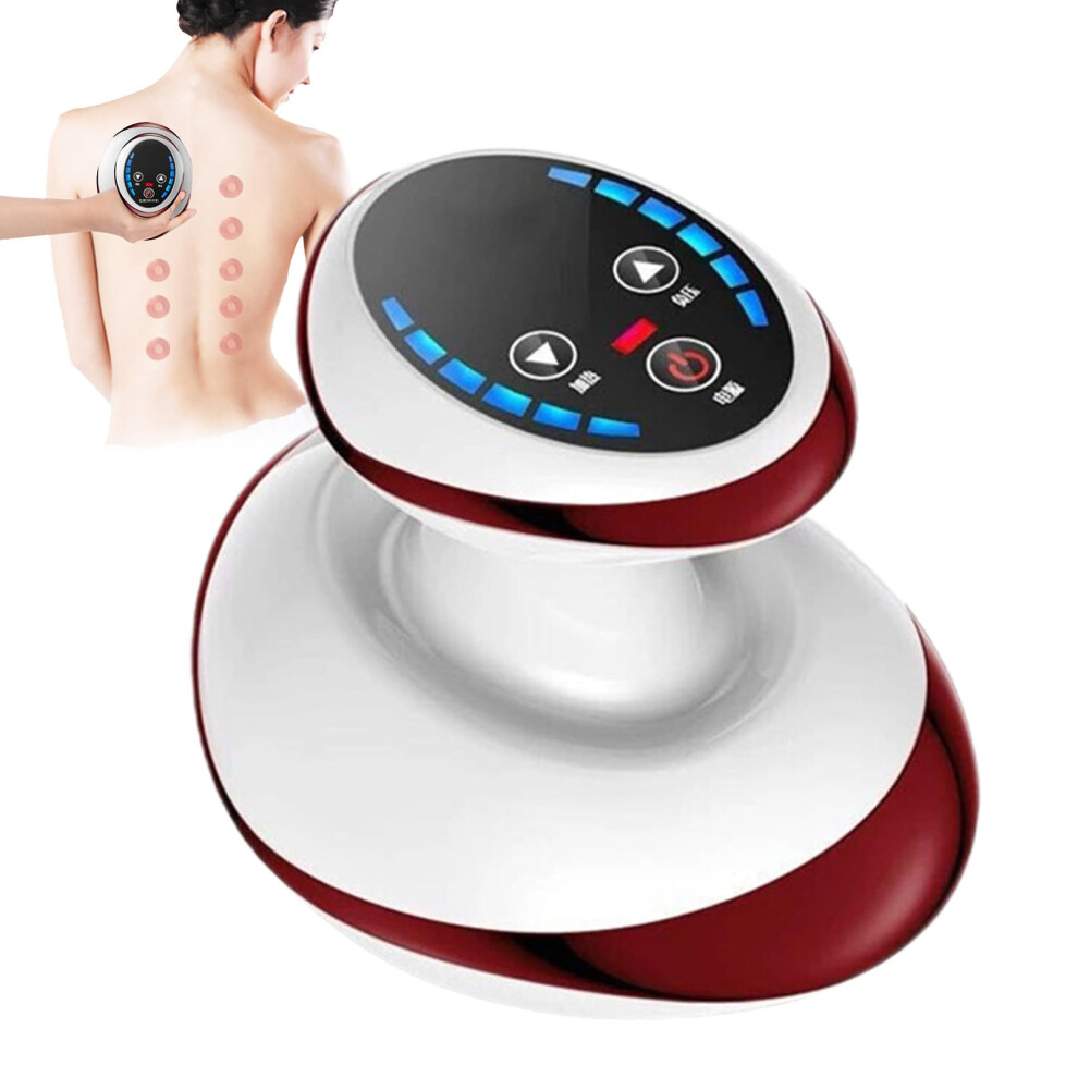 Red Electric Massager, Full Body Muscle Scraper Tool, Handheld Tendon Instrument, Adjustable Intensity For Head, Face, Elderly, Thigh, Foot,