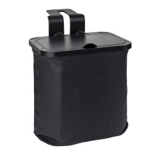 Car Trash Can with Hook and Lid, Portable Leather Waste Basket for Vehicles, Compact Rubbish Bin for Car Interior