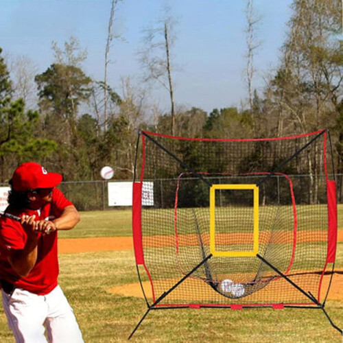 Strike Zone Baseball Strike Zone Target with 4 Adjustable Straps for Accurate Throwing and Hitting Training - Yellow 1