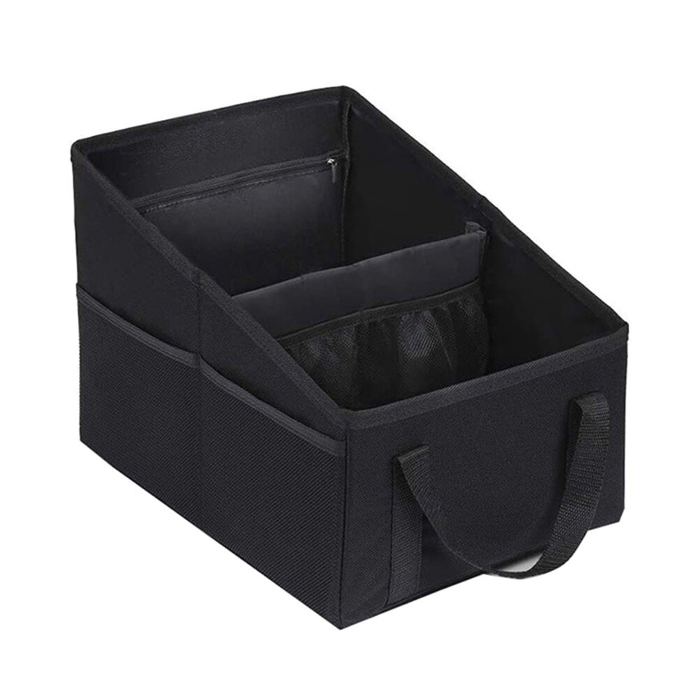 Multifunctional Auto Storage Box For Backseat Or Trunk, Large Capacity, Durable Material, Car Organizer Black 6038364069061