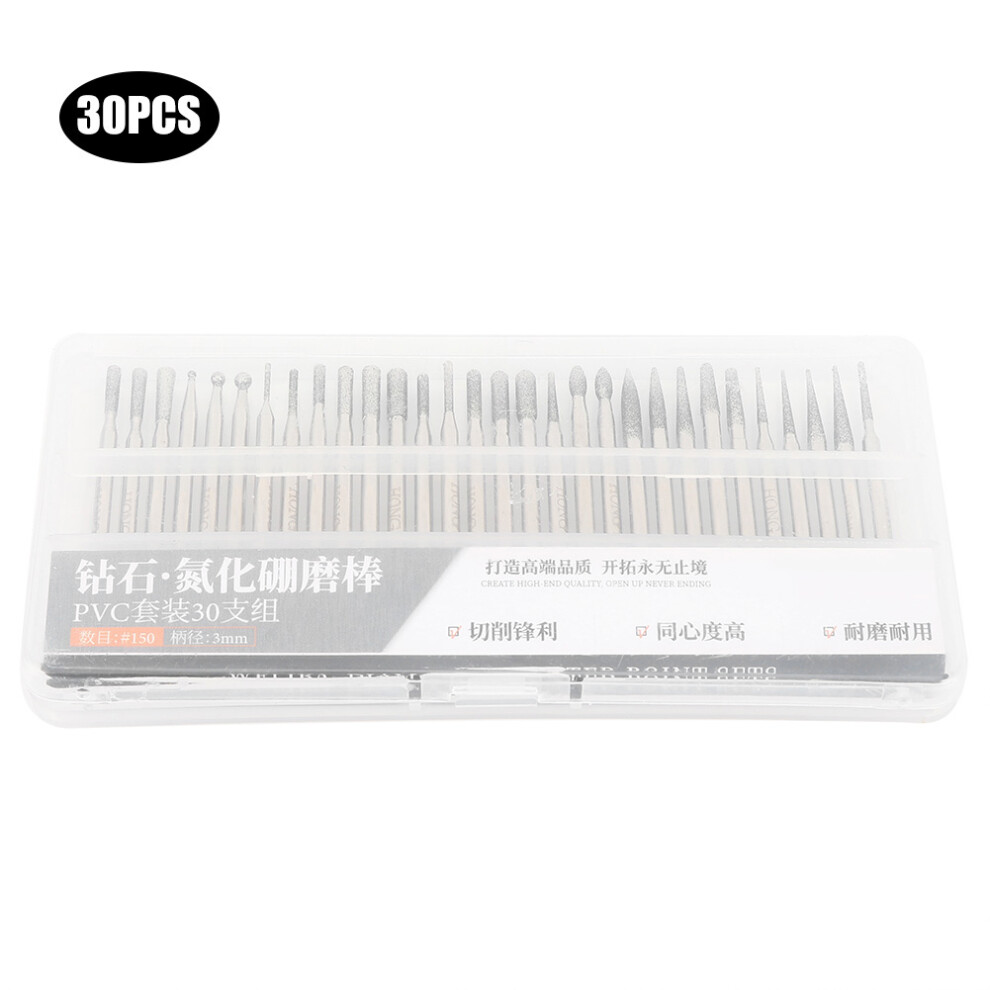 30pcs 150Grit Diamond Grinding Bits Kit Different