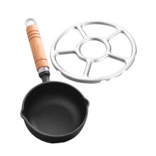 Egg Frying Pan Set Non-Stick Induction Compatible 2 in 1 Omelette Pan with Wood Handle 30X13X5 CM Assorted Colors