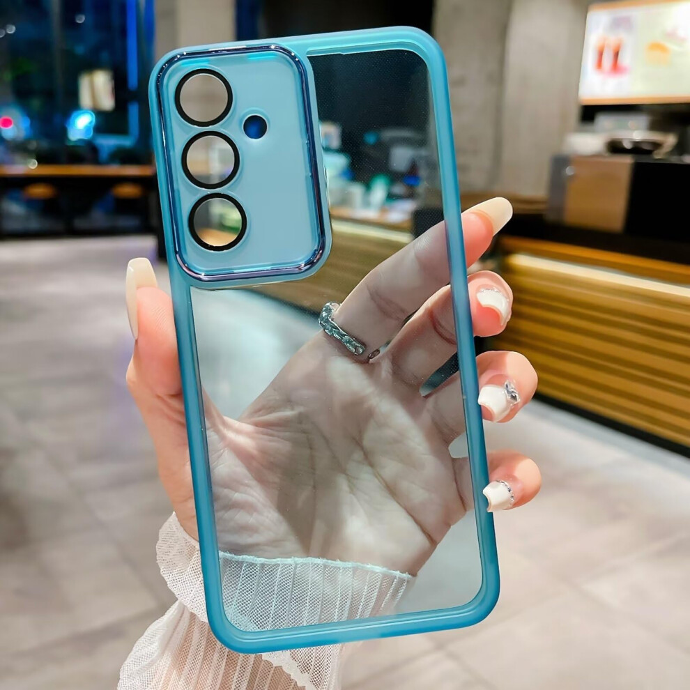 Miagon Case For Honor X7a, Crystal Clear Shockproof Slim Bumper Soft Cover With Anti Yellowing And Camera Lens Protector, Blue 6447073374838