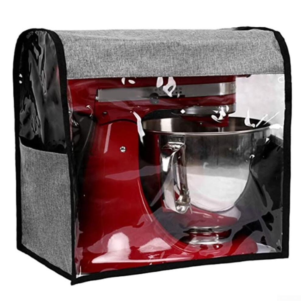 Stand Mixer Dust Cover For KitchenAid - Waterproof Oxford Cloth With Storage Pockets, Grey Kitchen Appliance Protector-image-OPC-PKB6TX8-NEW