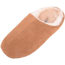 (UK9, Chestnut) Hudson, Open Back Mule Style Sheepskin Slipper with Suede Sole