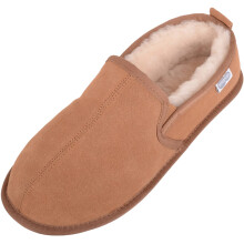 (UK13, Chestnut) Victor, Genuine Sheepskin Slipper with Suede Sole