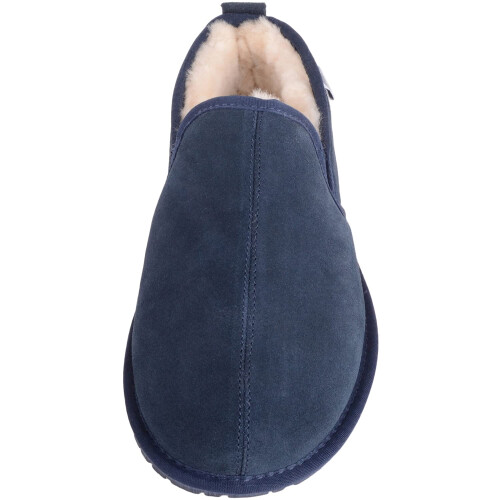 (UK8, Navy) Jasper, Genuine Sheepskin Slipper with Rubber Sole 1