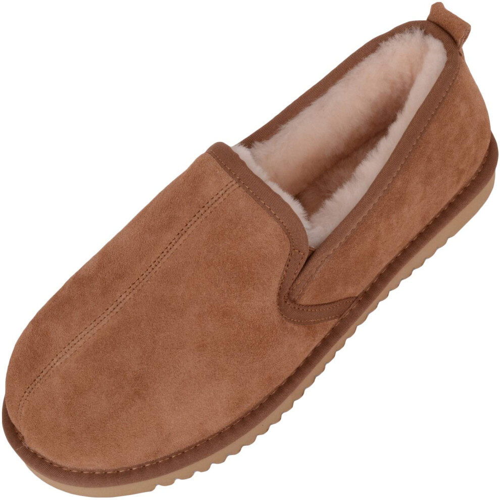 Snugrugs (Uk11, Chestnut) Joshua, Genuine Sheepskin Slippers With Durable Sole