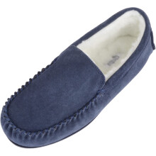 (UK7, Navy) Hugo, Loafer Moccasin Suede Slipperswith Rubber Sole