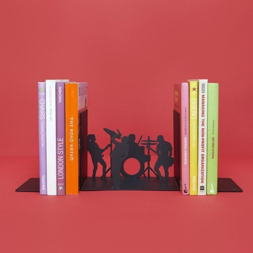 Supporto per libri - Balvi - The Band - Metallo - Nero - Design originale 2