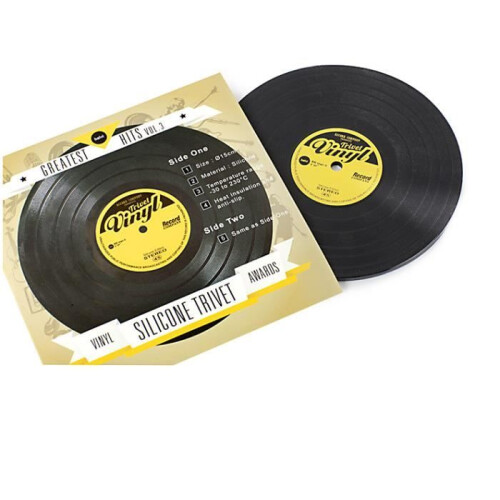Dessous de plat disque vinyle Pot Coasters - Noir - Diamètre 15 cm 2