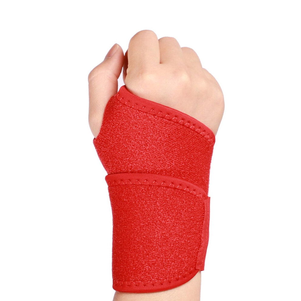 Black Wrist Brace Compression Wrap Adjustable Breathable Elastic For Fitness Basketball Ergonomic Support Size Medium