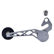 Rear Guide Chain Tensioner for 5 6 Speed Bicycles, Aluminium Alloy Adjuster Converter for Mountain and Folding Bikes, Silver