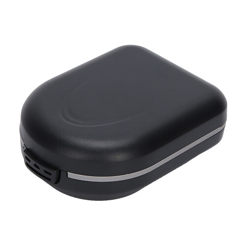 Waterproof Black Hearing Aid Case, Portable Drop-Resistant Storage Box