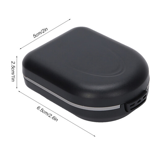 Waterproof Black Hearing Aid Case, Portable Drop-Resistant Storage Box 1
