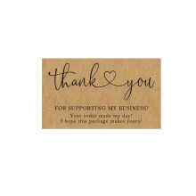 Brown Kraft Paper Thank You Cards 50 Pack for Customer Appreciation and Business Support, 3.5 x 2 Inches