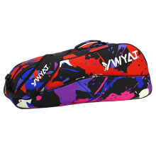 Badminton Racket Bag Waterproof Tote for 3-6 Racquets, Single Shoulder, Graffiti Red for Men, Women, Youth, Adult