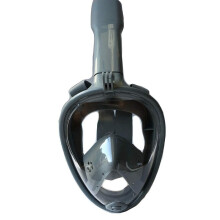 Snorkel Set Full Face 180 Panoramic with Double Anti Fog System, Anti Leak Design, Easy Breathing for Adults (Gray, S/M)