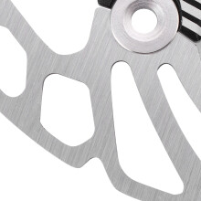 Schwimmende Bremsscheibe 140mm aus Aluminium und Stahl, Fahrradzubehör, Schwarz
