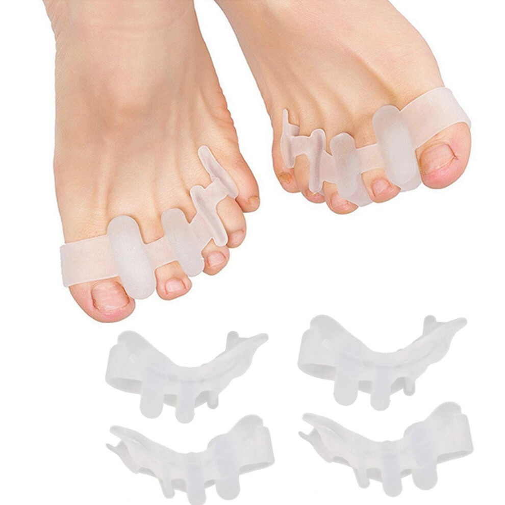 Toe Separators Gel - Extra Wide Toe Spreaders for Hammer Toes, Bunion Correction, Soft Silicone, 2 Pairs for Yoga and Running