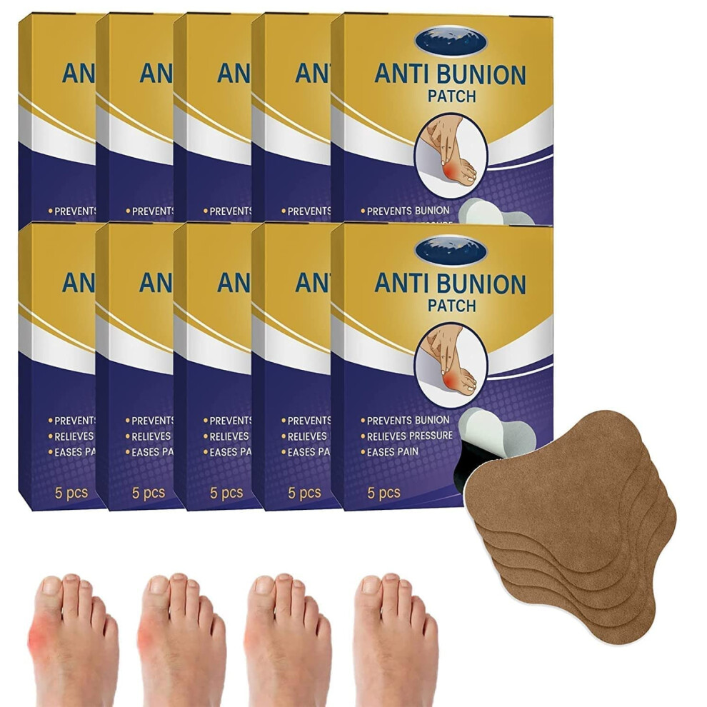 Anti Bunion Patch 50PCS, Pain Relief Bunion Pads for Men and Women, Bunion Corrector for Instant Toe Pain Relief