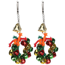 2Pcs Metal Bird Parrot Bell Garland Wreath Toy 19.5cm Decor