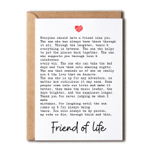 Best Friend Card - Thank You Card For Special Friend - Eco-Friendly Recycled Paper - Bestie Card For Life