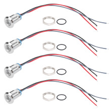 4 Sets PreWired Round LEDs Waterproof Metal 2Color
