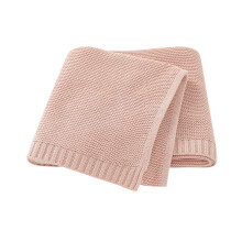 Cotton Cellular Blanket - Extra Soft 100% Cotton Baby Blanket 100cm x 80cm in Light Pink for Prams and Cots
