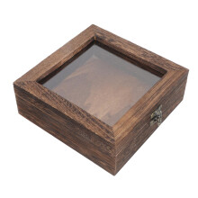 Retro Butterfly Specimen Box Wooden Display Case with Dustproof Lid for Collectibles and Trinkets, 12x8 Inches