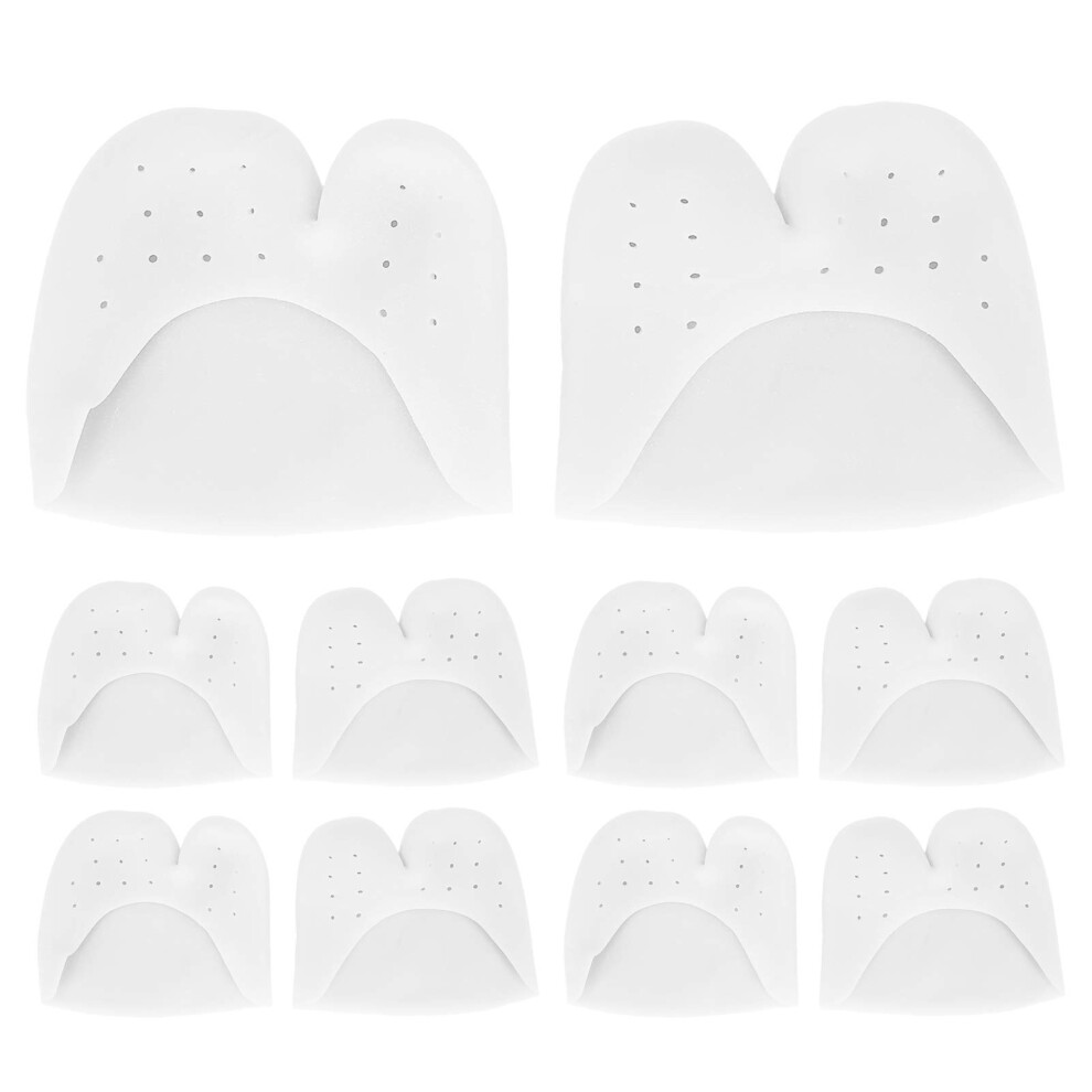 White Toe Cap Cover Sebs Breathable Cushioning Protector For Women's Ballet Shoes Closed Mouth Forefoot Pads