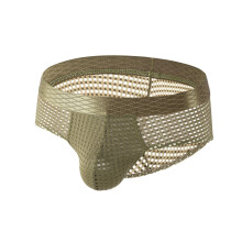 Men's Mesh Low Waist Briefs XL Soft Breathable Underpants Army Green U Convex Pouch G String Thong Underwear