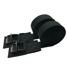 2pcs Black Tie Down Strap 300cm x 2.5cm Strong Ratchet Belt for Cargo Lashing with Metal Buckle for Luggage and Vehicle Use