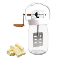 1.5L Glass Butter Mixer, Hand-Crank Homemade Butter Maker for Kitchen Baking, 1500ml Butter Making Tool