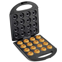 Commercial Donut Machine 1400W Double-Sided Heating Mini Maker with Thermostatic Control Coating 16 Holes 4.5cm Diameter for Home Travel