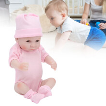 Silikon Baby Puppe 10 Zoll Pink Offene Augen Lebensechte Kinderspielzeug Mädchen