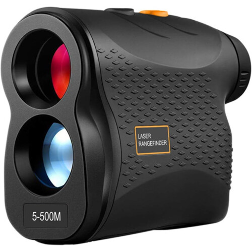 High Precision Golf Rangefinder Device with 6X Magnification, 500 Yards Range, Slope Function, Black and Orange 2