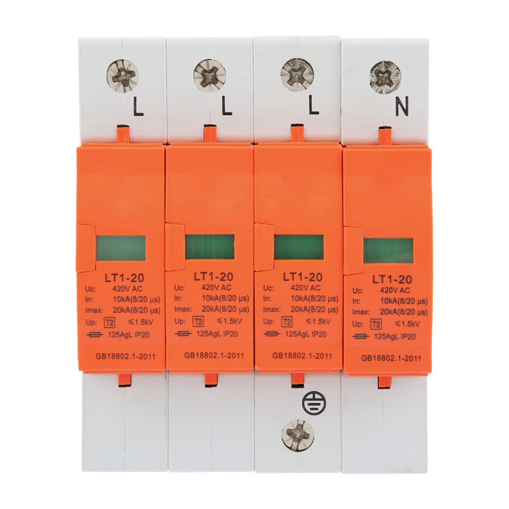 4P 20kA 420vAC House Surge Protective Low voltage