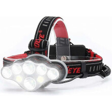 Powerful Rechargeable Headlamp, 18000 Lumen 8 Modes LED Headlamp Powerful Headlamp Hands-Free Lamp for Camping, IPX5 Running Headlamp for Children Rea